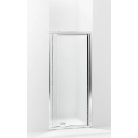 Sterling Vista Pivot II 65-1/2" High x 31-1/4" Wide Framed Shower Door with Pattern Glass Silver